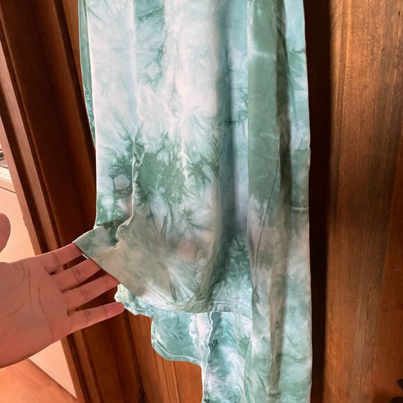 VINTAGE Bamboo Cotton Blend Tie Dyed Hi-Low Razorback Midi Dress - Picture 5 of 15